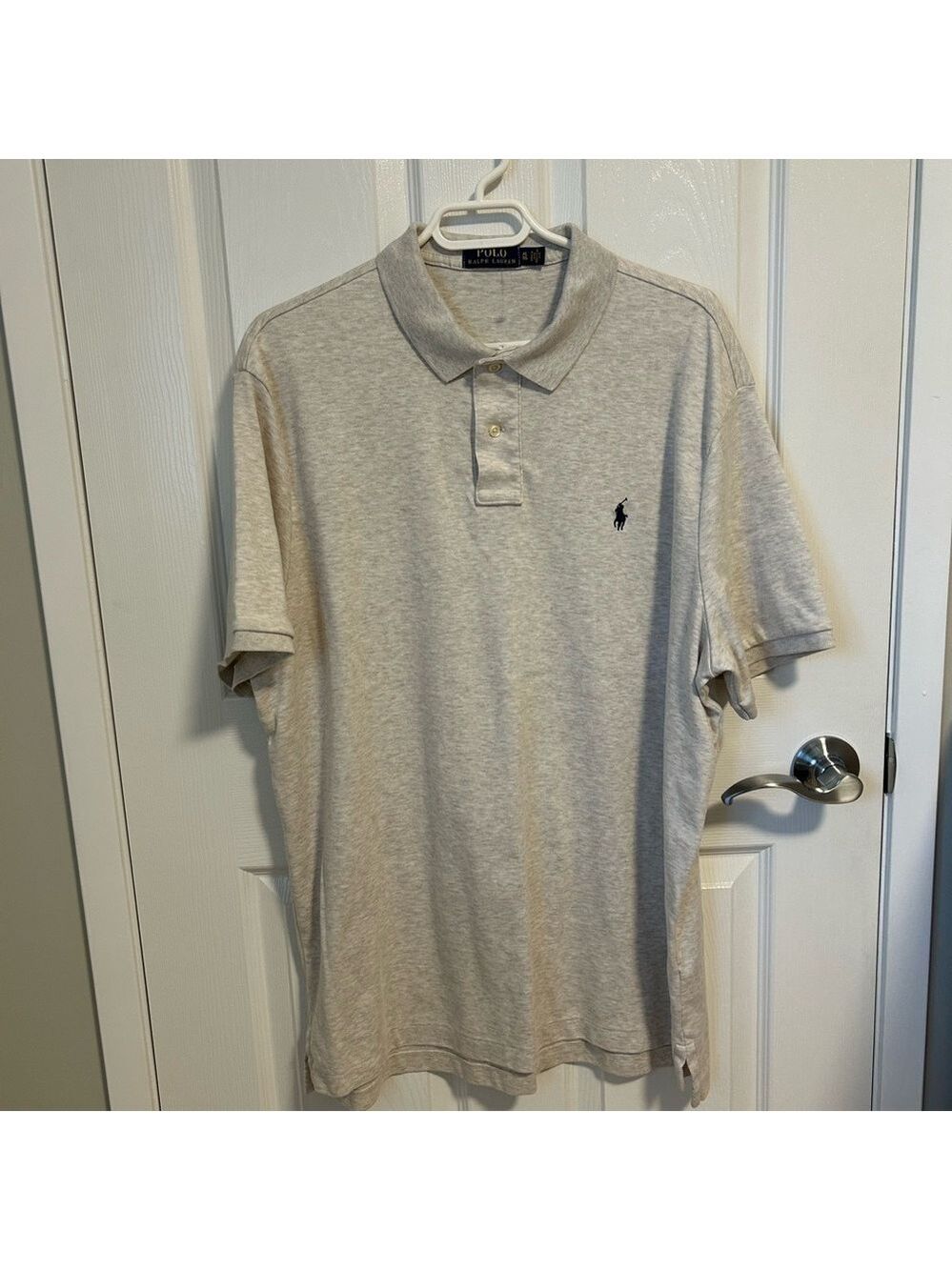 Polo by Ralph Lauren Men's Polo Shirt, Size X-Large, Oatmeal Colour.